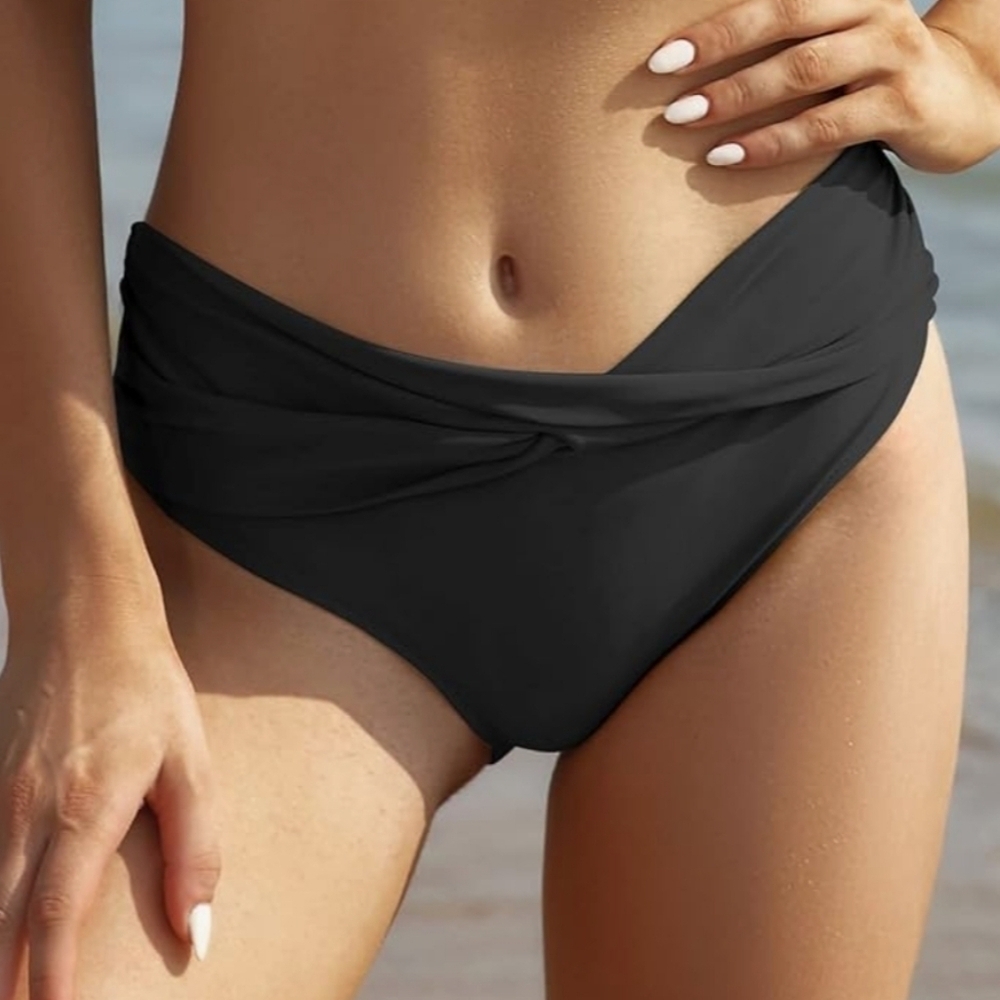 SHEKINI Women's Bottom Twist Front Cheeky Ruched Swimsuit NWT Size M - Picture 4 of 9